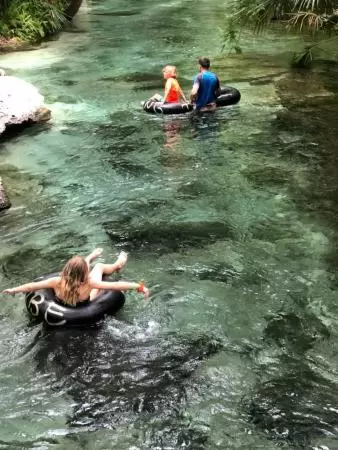 Family floating down the lazy river!