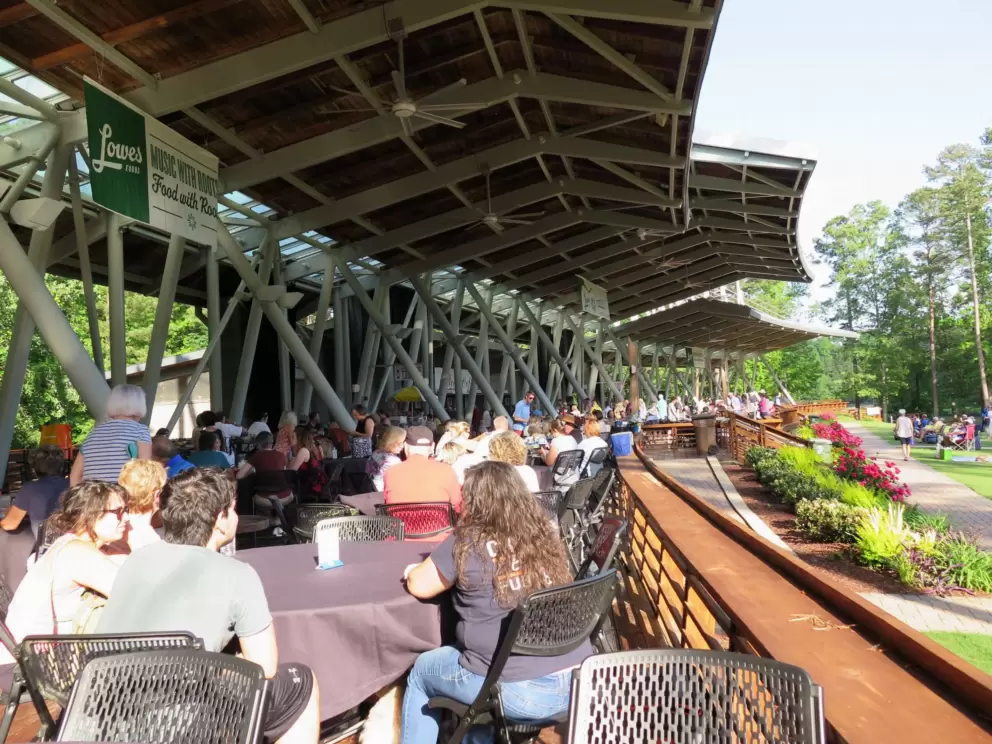 Comfy seats on the Crescent Deck.