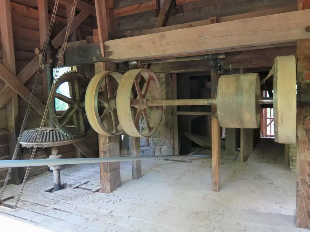 The workings of the mill.
