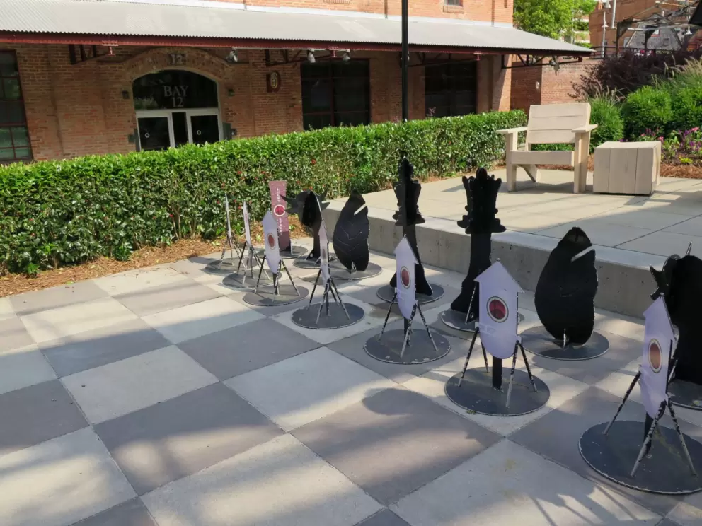 Giant chess set.