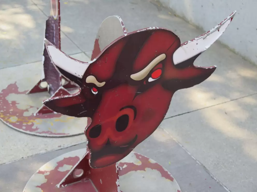 Scary bull chess piece.
