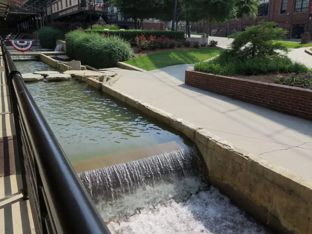 Waterfalls along the river.