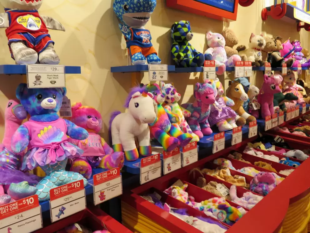 Inside the Build-A-Bear store.