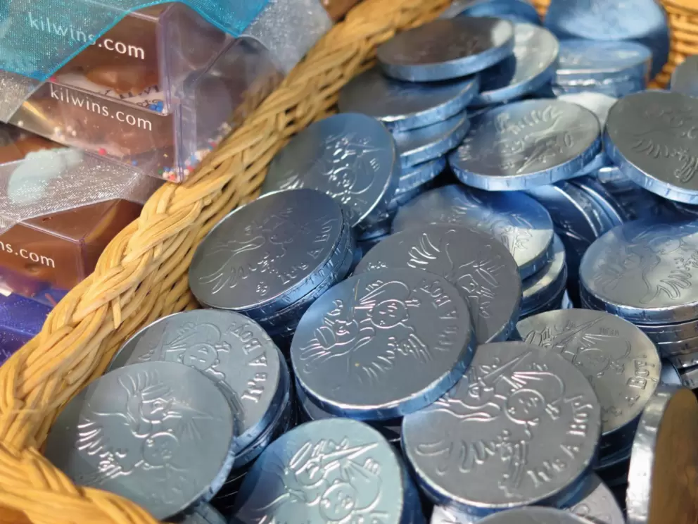Kilwin's Chocolates has chocolate coins.