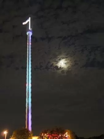 Moonlight and tower at SeaWorld.