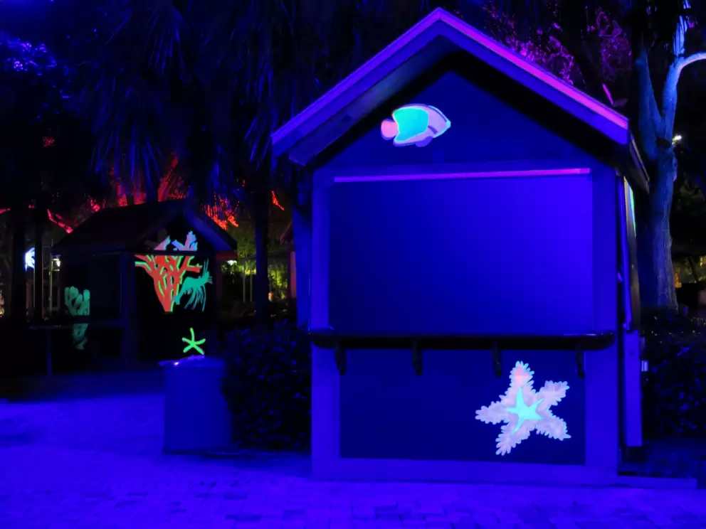 Black light decorations.