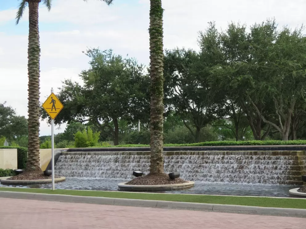 Fountain outside.
