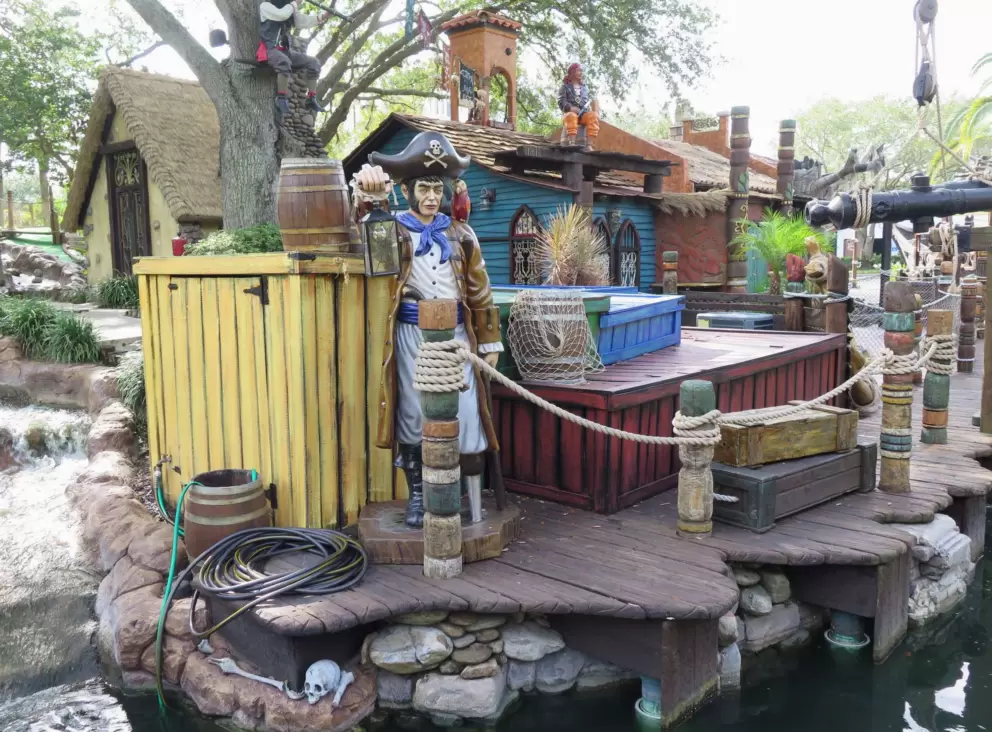 Pirate sculpture.