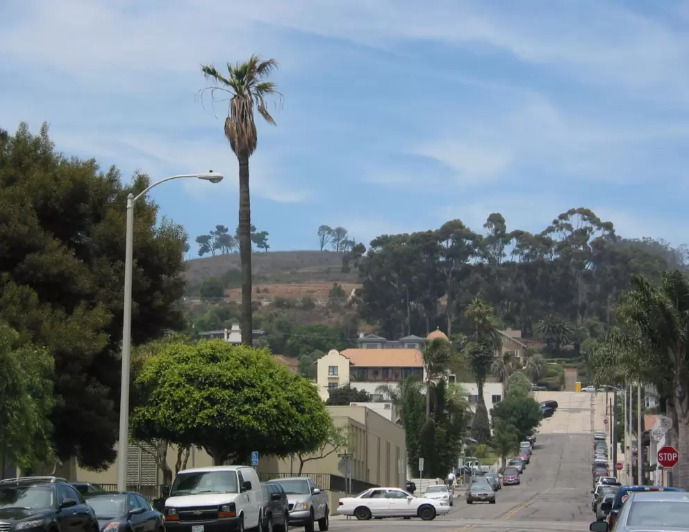 Fir Street, one of the pretty, hilly streets near downtown Ventura.