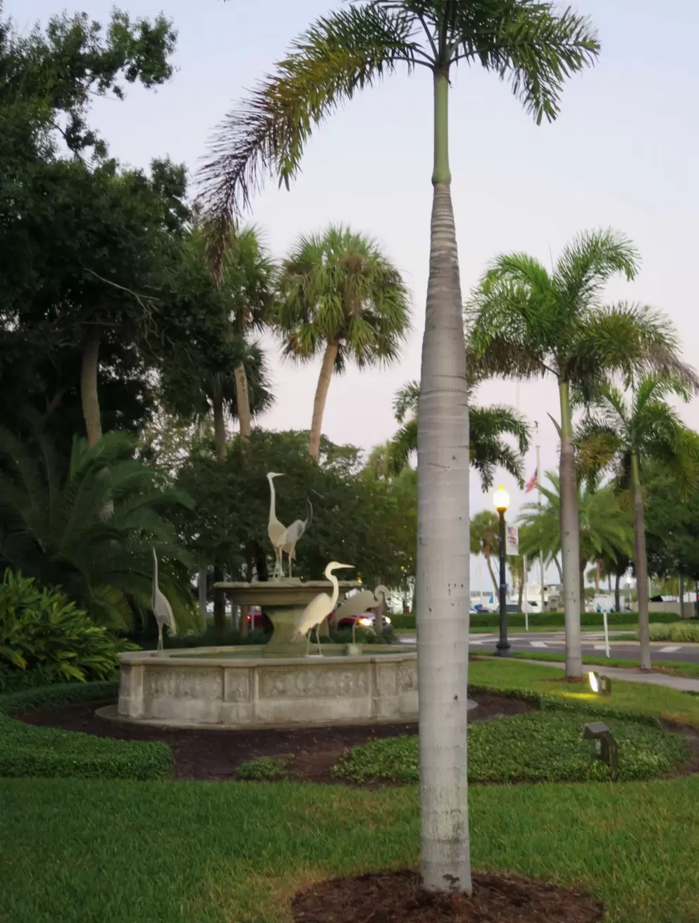 Bird fountain at the west end of Main Street.