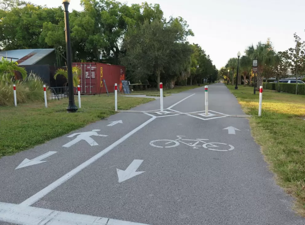 The bike path, as seen from The Scone Age.