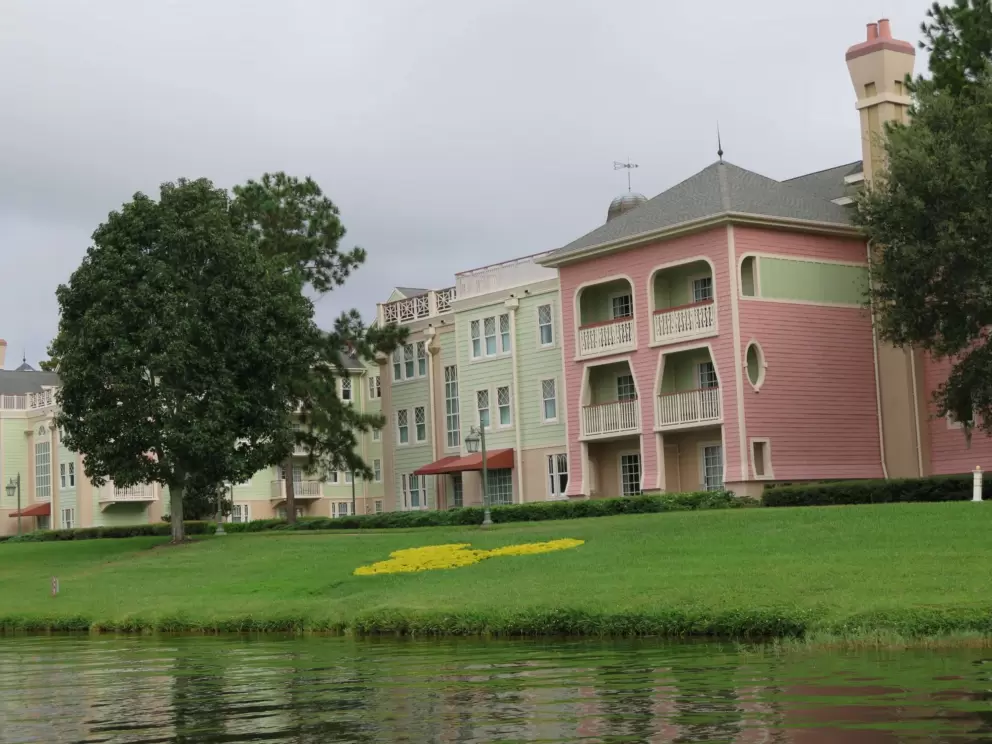 Views of Sarasota Springs Resort from the ferry.