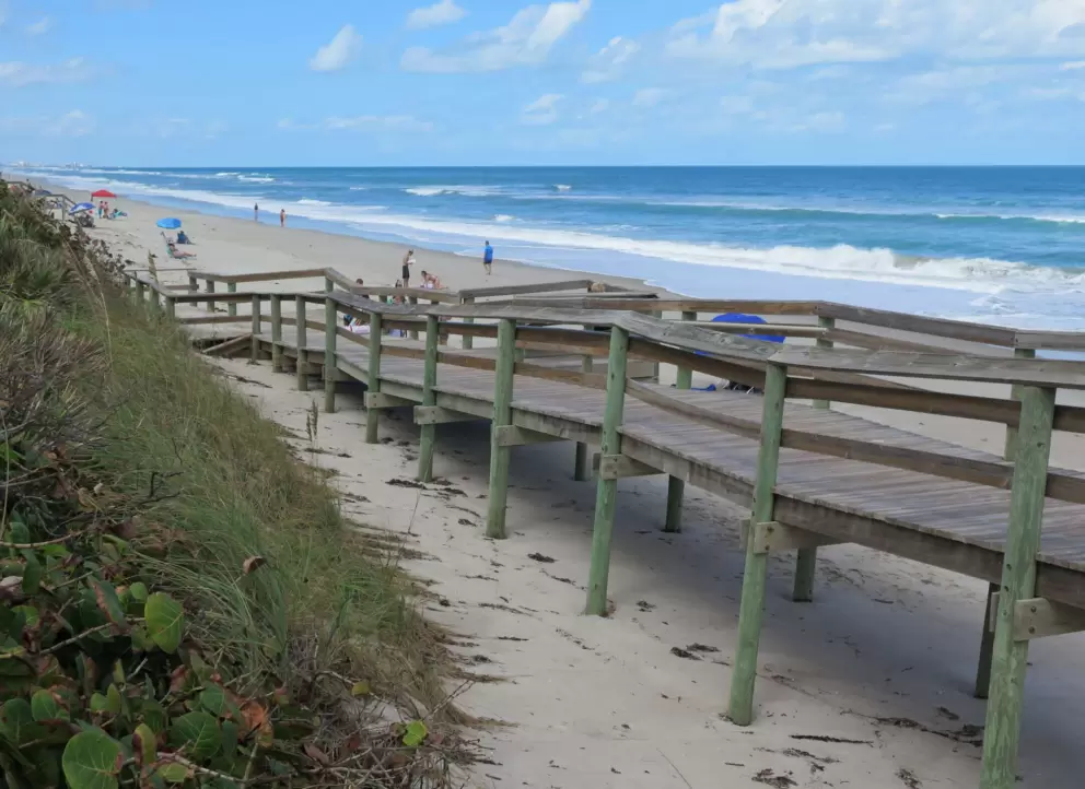 You can sit under the boardwalk for shade.