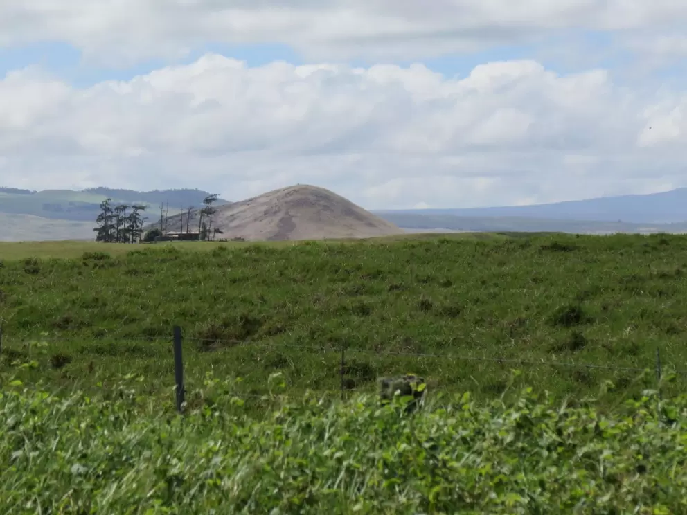 Cinder cone and farmland.