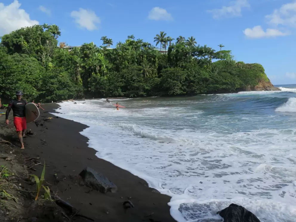 Black sand beach!