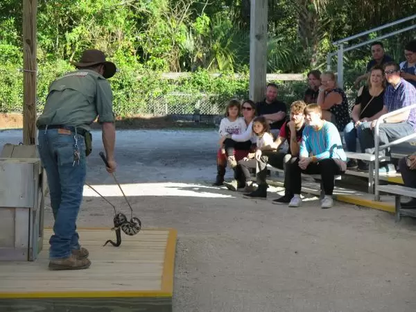 Snake handling during the Upclose Encounters show.