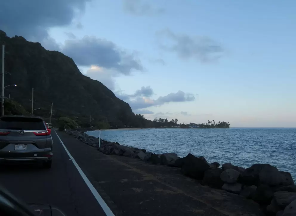 Beautiful point, as seen on an evening drive to La'ie.