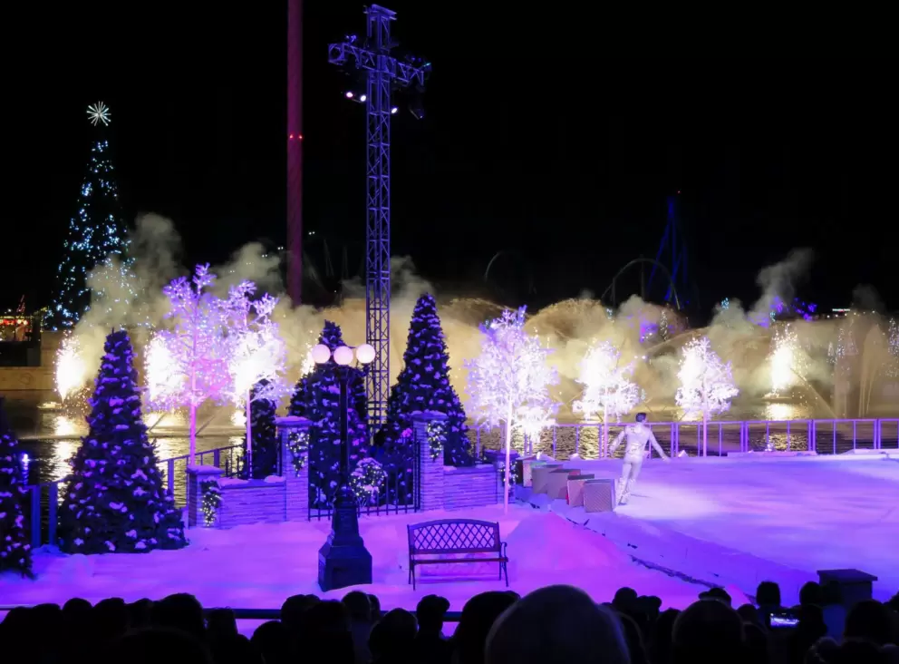 Ice skating and fireworks.