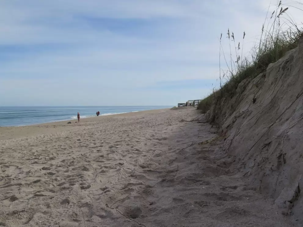 The dunes provide shade at 2pm on a winter day!