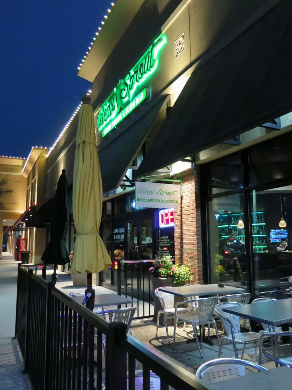 Tables outside Bean Sprout.