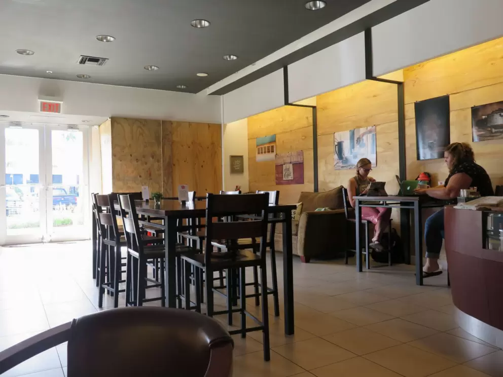 Inside Bold Cup Coffee.
