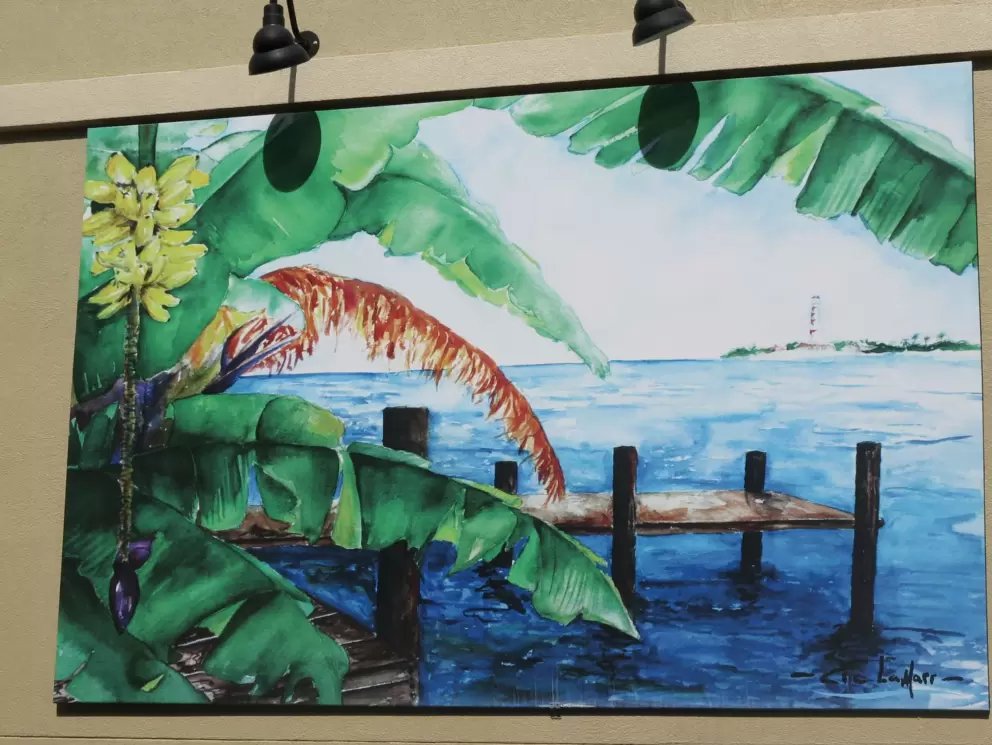 Painting on an exterior wall.