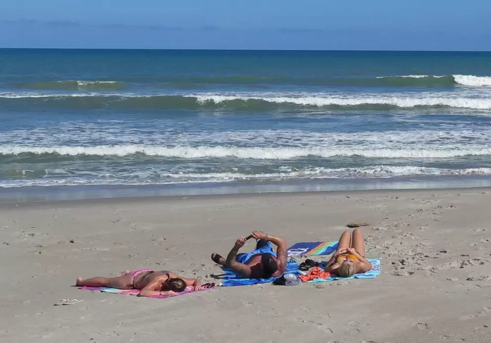 Sunbathers on a weekday.
