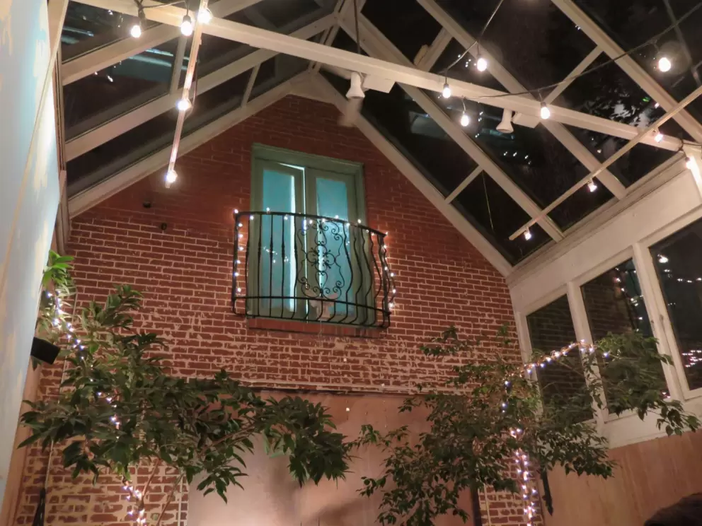 Romantic interior of 411 West Italian restaurant.