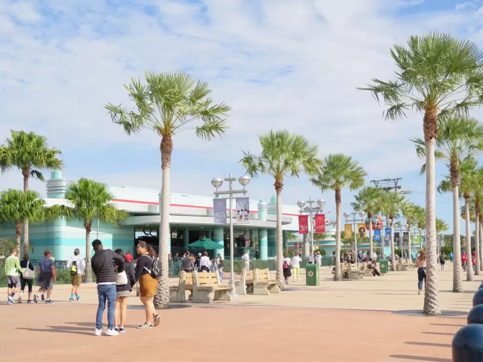 Skyliner station near the park entrance.