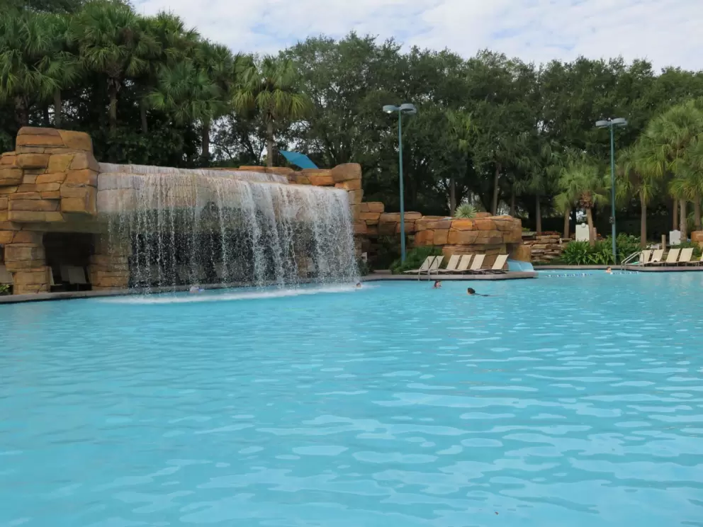 Pool at World Swan and World Dolphin hotels. One of the nicest pools of the Epcot hotels.
