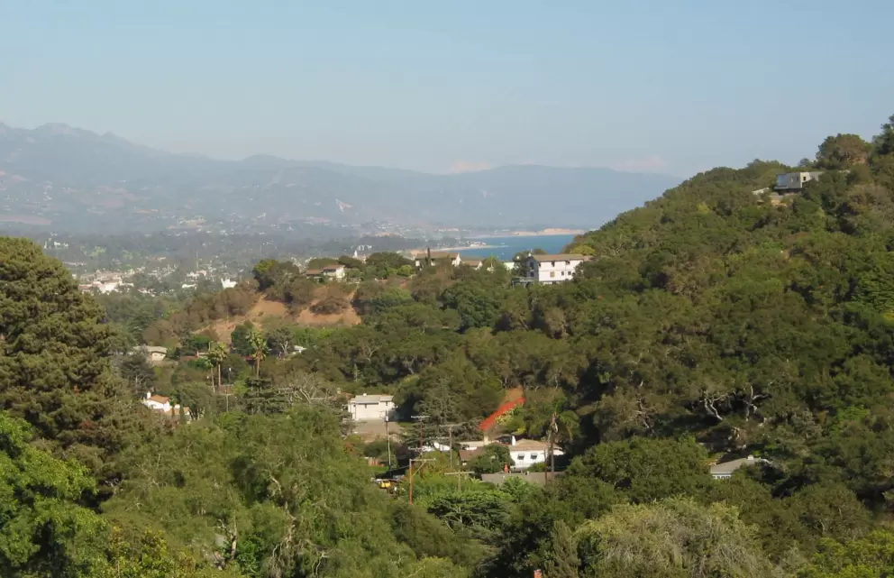 View of downtown from the picnic area halfway up George Bliss Dr. 
