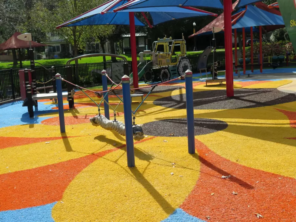 Bright playground floor.