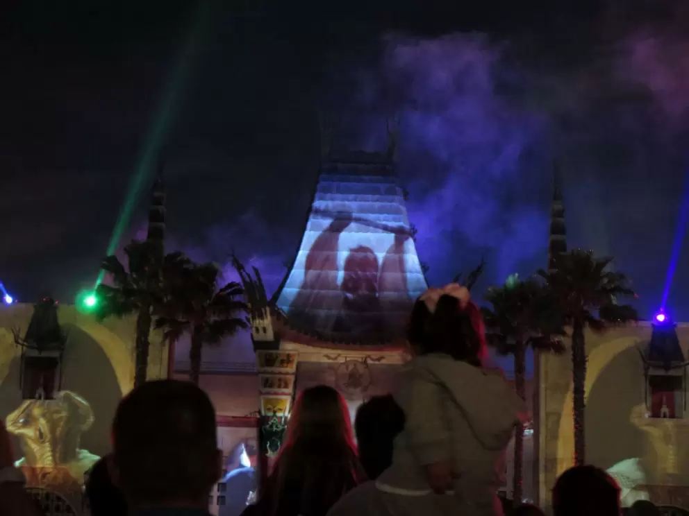 Projections on the Chinese Theater, for the Star Wars fireworks.