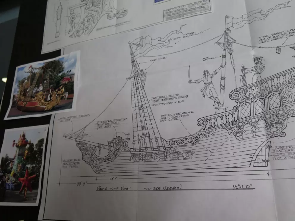 Theme park illustrations, for the public to see in Orlando Repertory Theater.