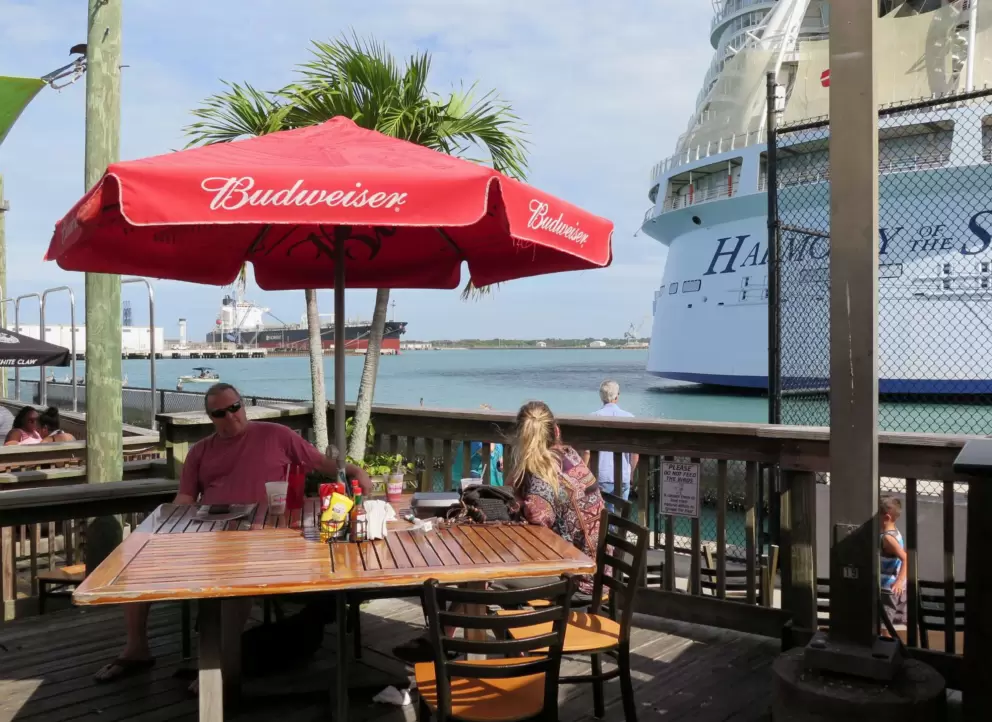 Sunny spot at Grills Seafood Deck.