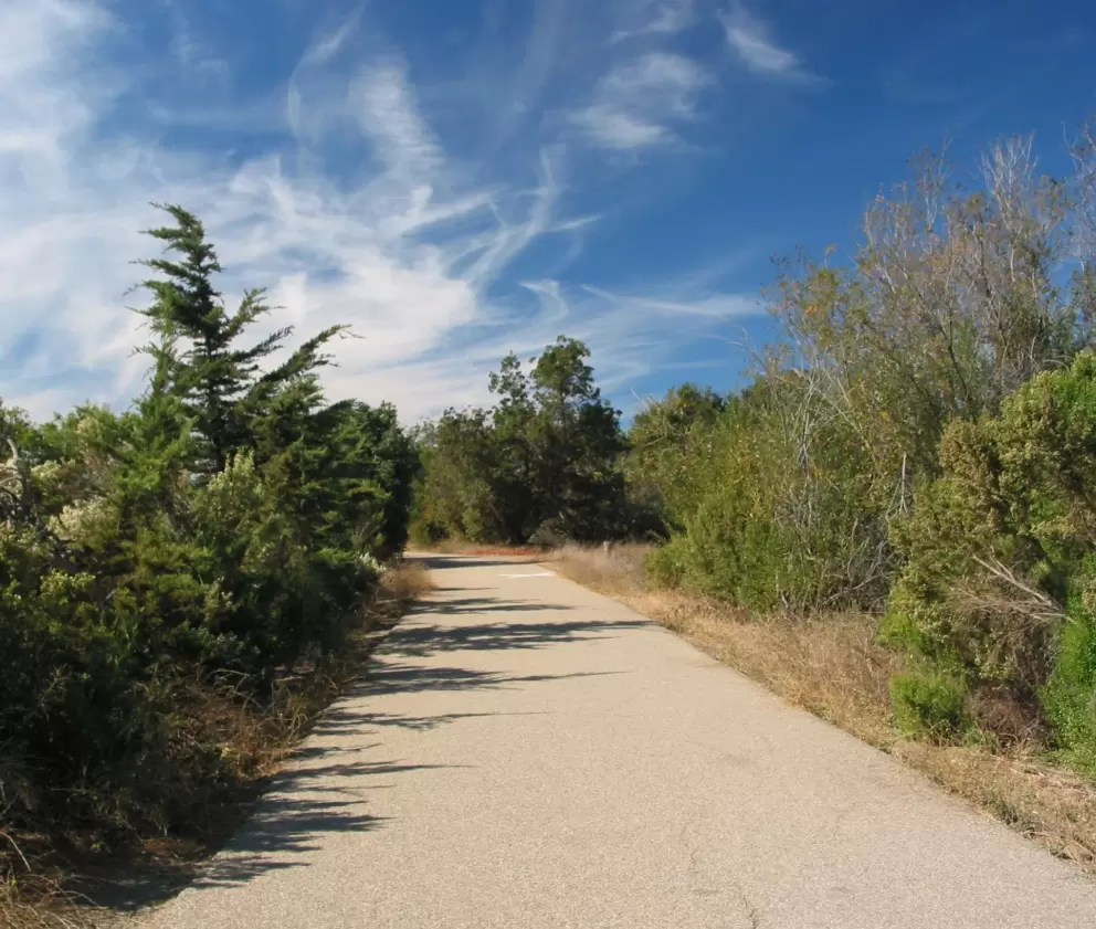 The wide path near La Patera Rd.