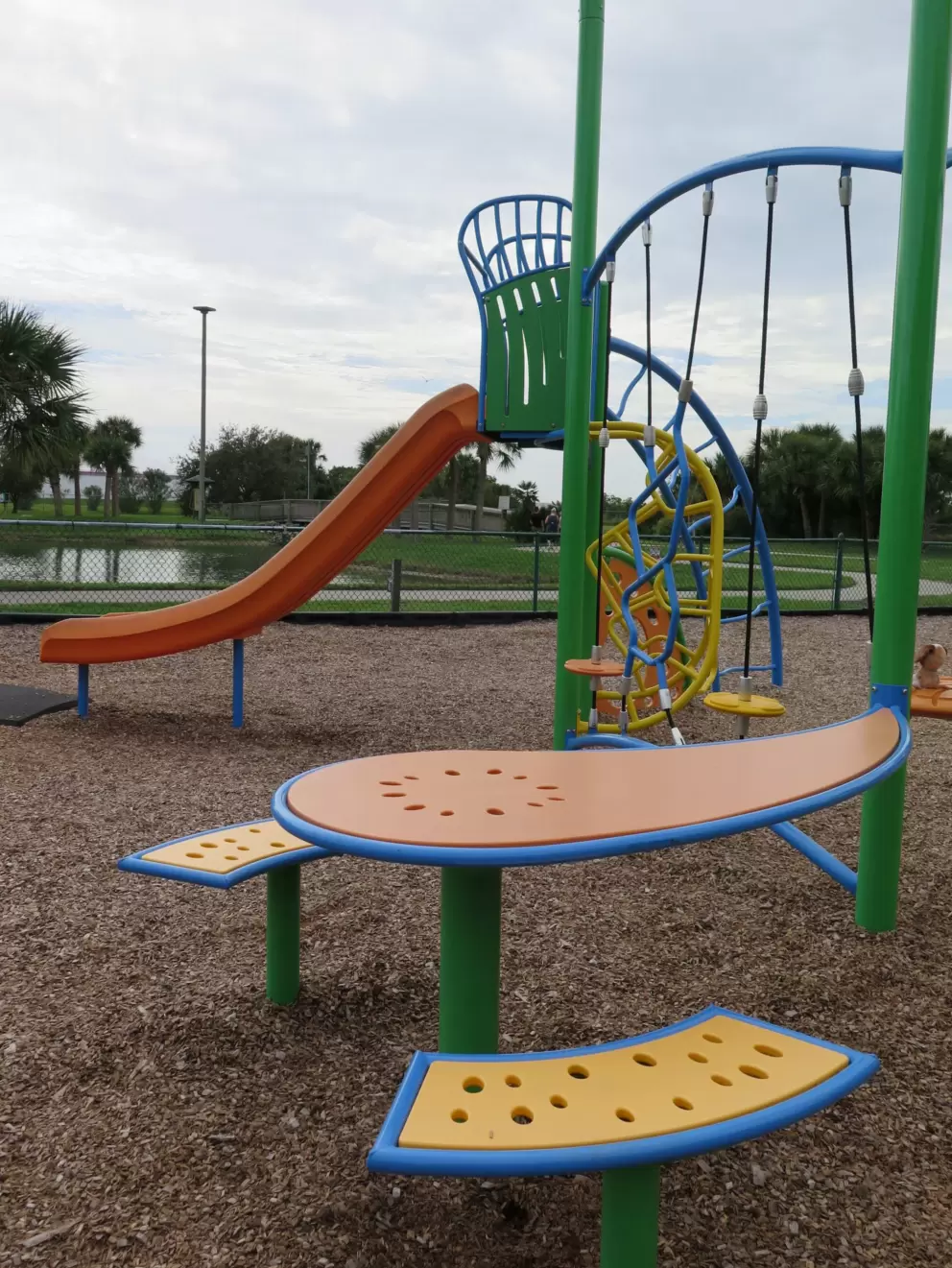 Table area at the playground.