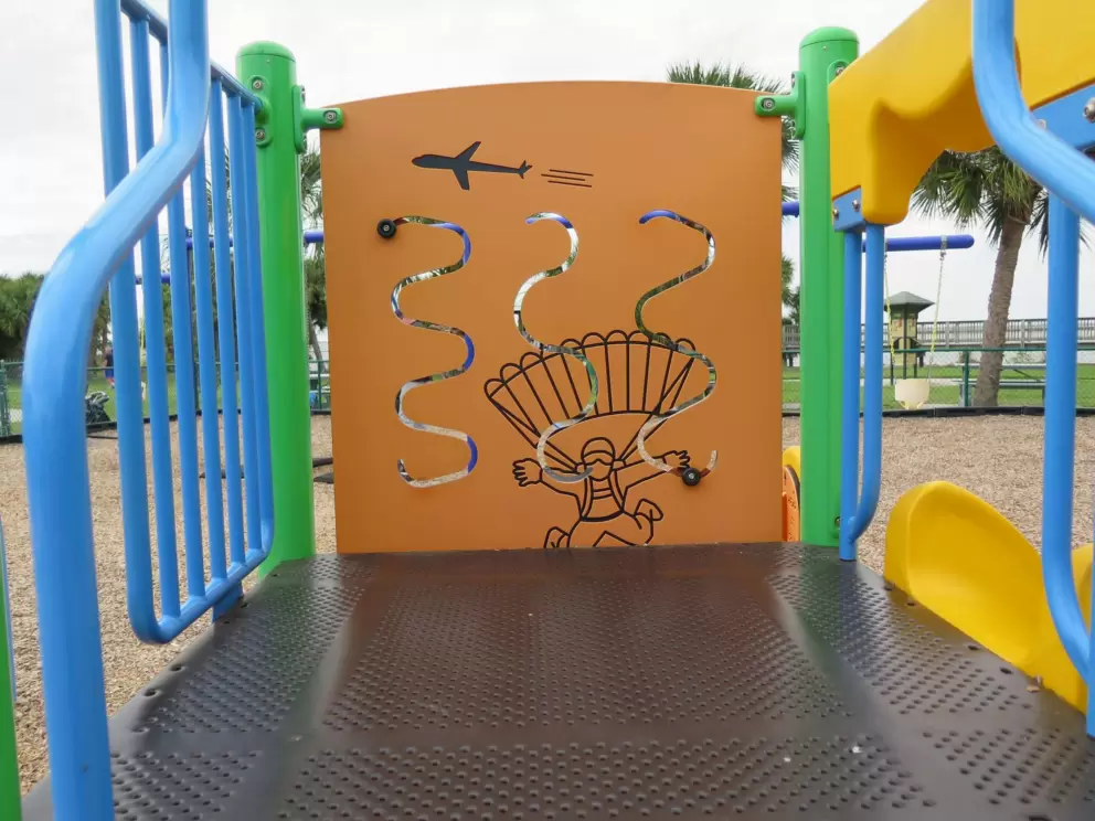 Parachute area at the play structure.