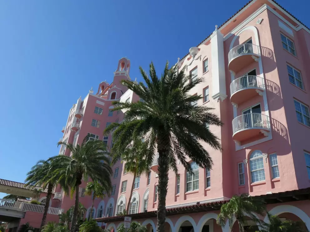 You pass the Don Cesar pink hotel as you drive to Pass-a-Grille Beach.