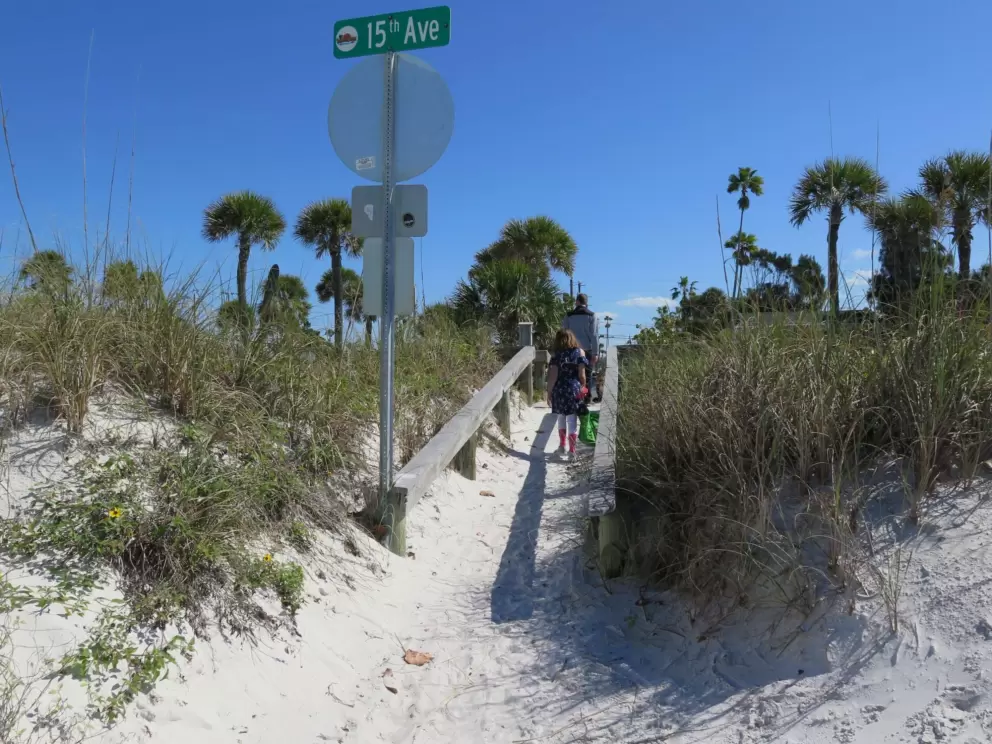 The walkway to the sand.