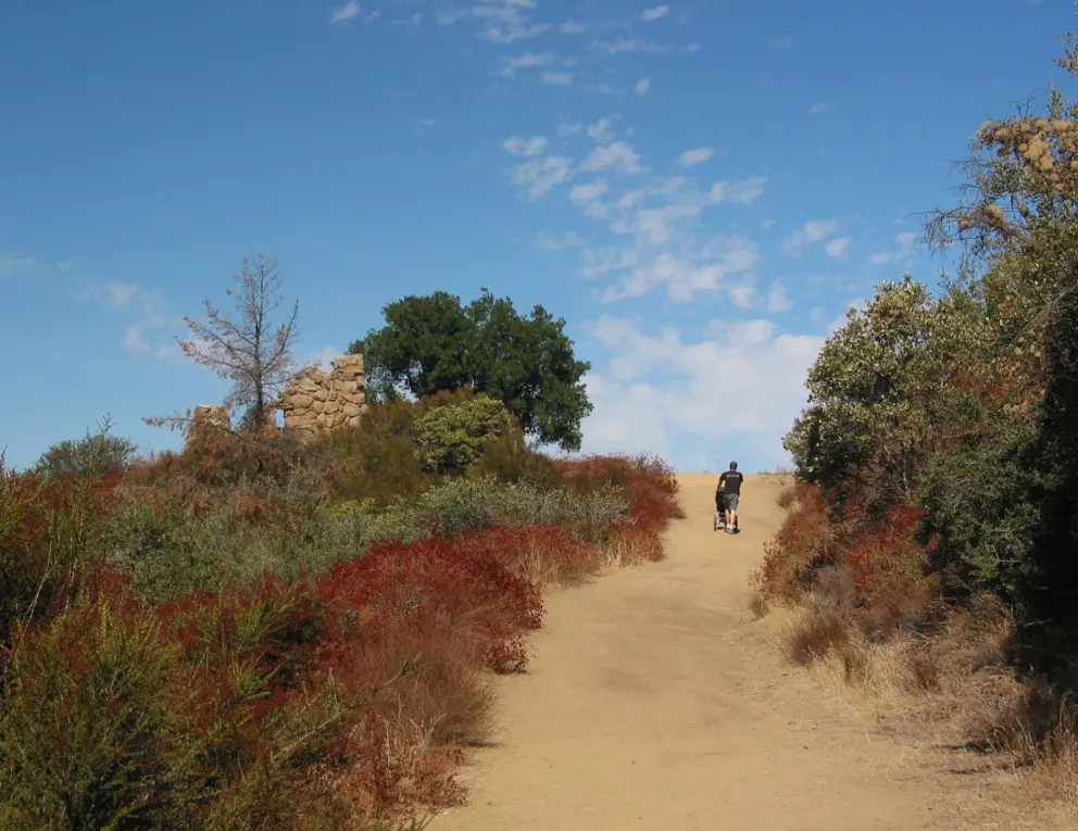 The trail and a luminous sky. 