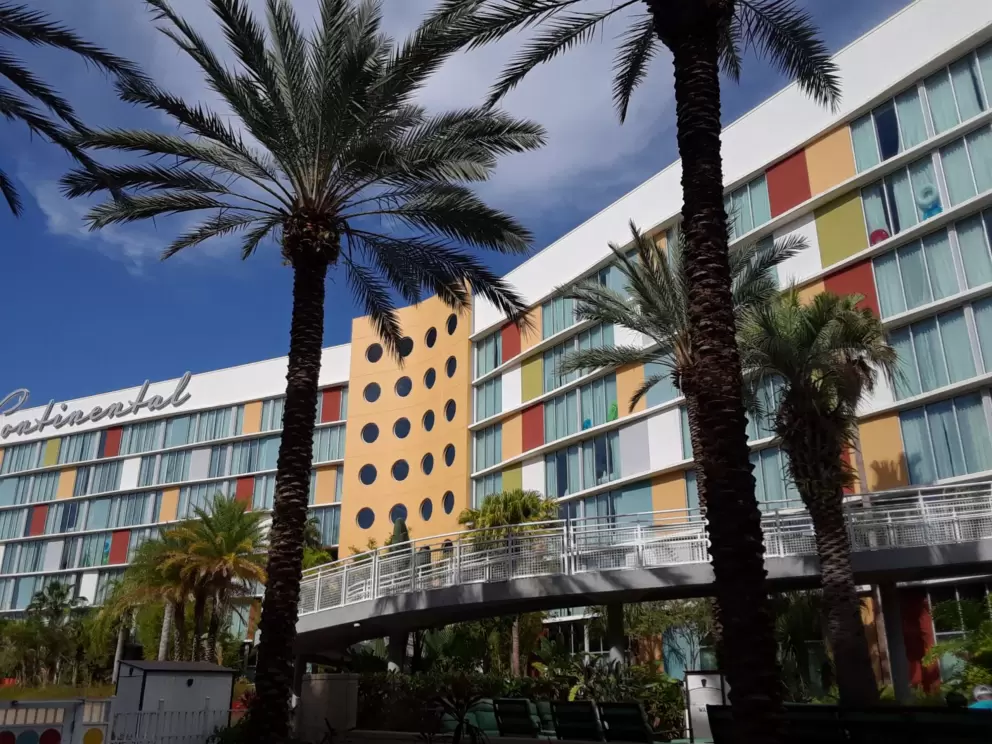 Colorful architecture at Universal's Cabana Bay Beach Resort.