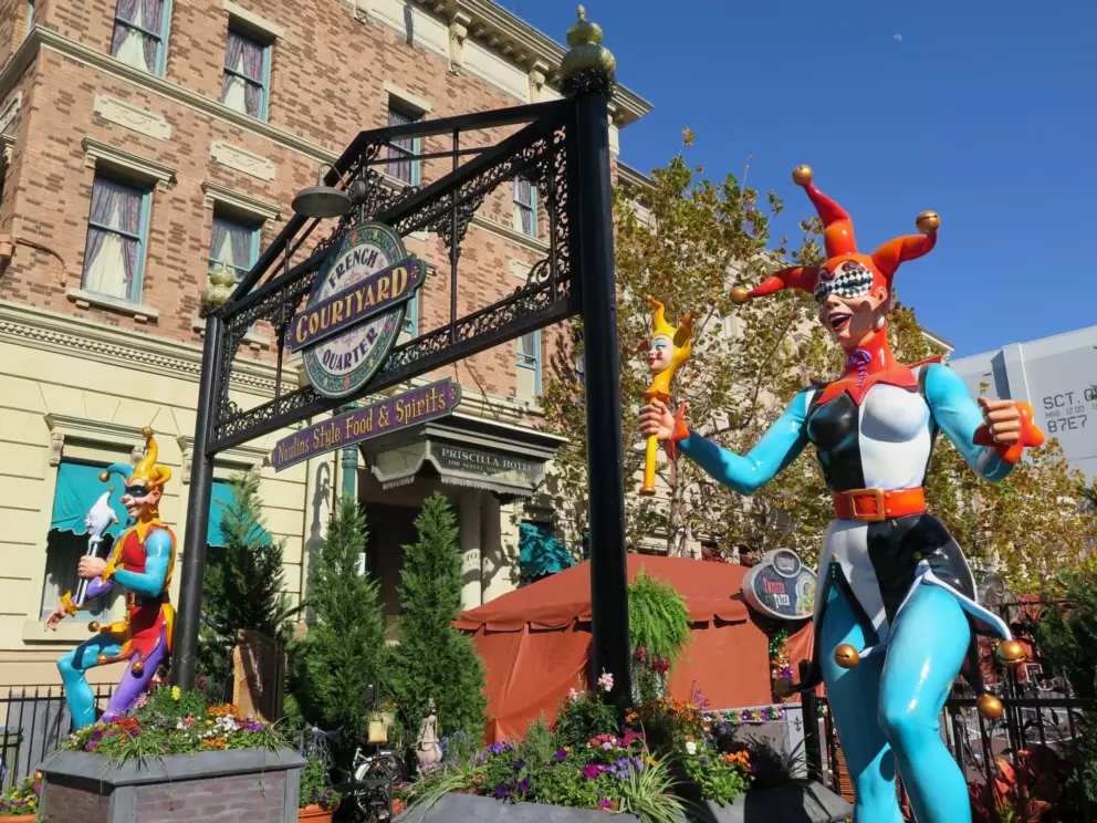 The French Courtyard, during Mardi Gras (February and March).