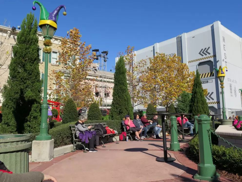 The French Courtyard, during Mardi Gras (February and March).