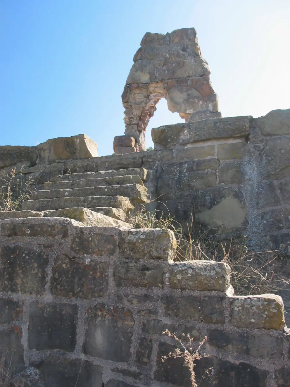 The stairs, where dancers and drummers gather each full moon.
