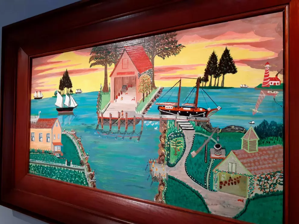 Sunrise at Pine Point, Maine, by Earl Cunningham, in Mennello Museum of American Art.