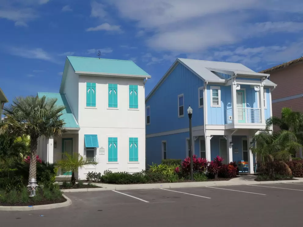 Caribbean style architecture at the cottages.