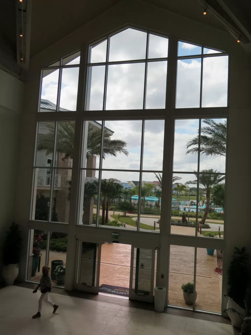 Impressive lobby windows.
