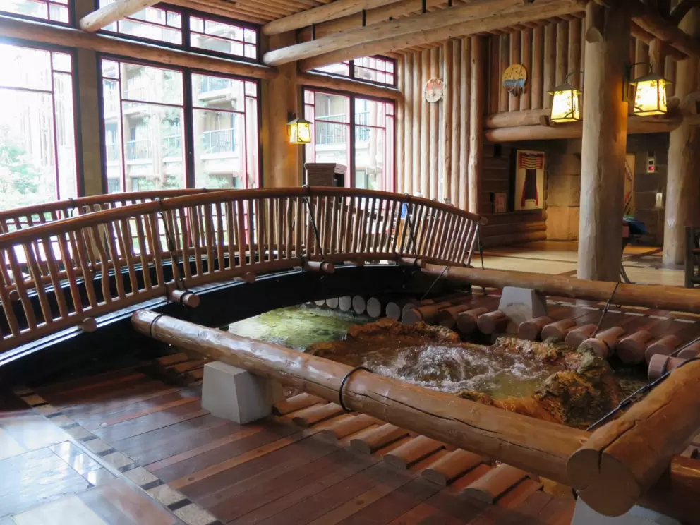 River in the lobby, and bridge.