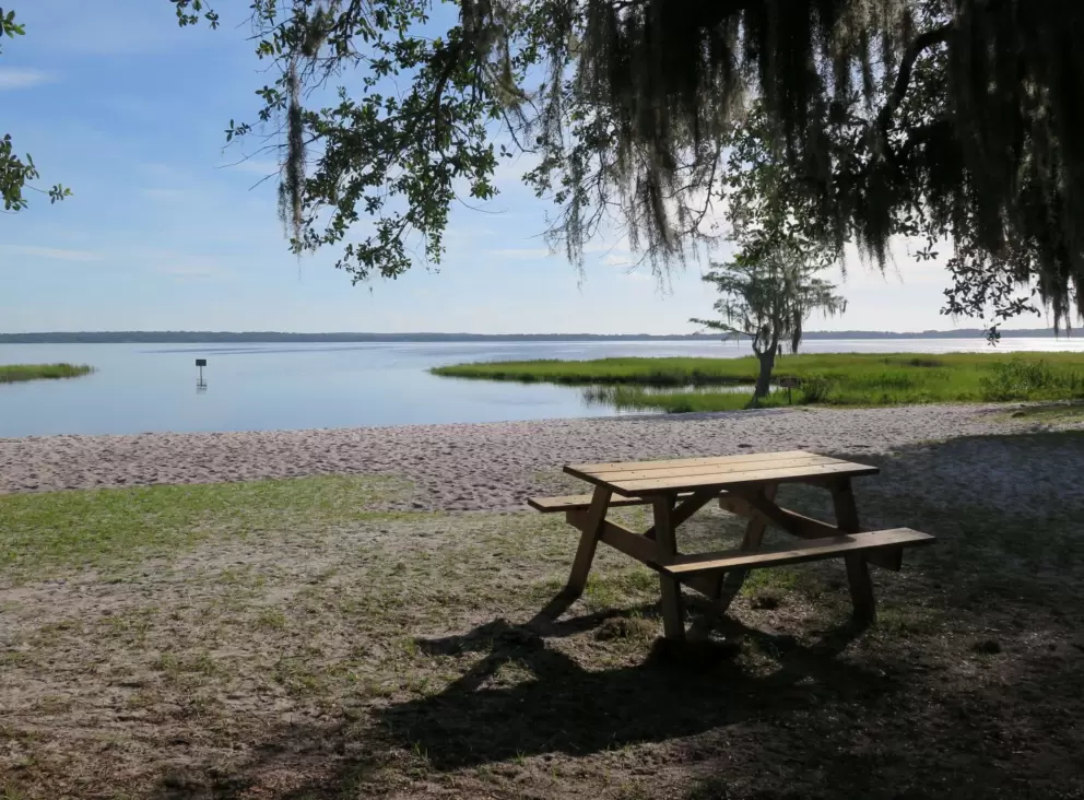 Picnic table at the beach area.